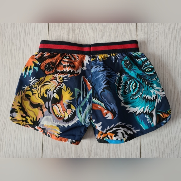 GUCCI BABY TIGER WOLF PRINT SWIM SHORTS TRUNKS 9 MONTHS - Picture 7 of 8